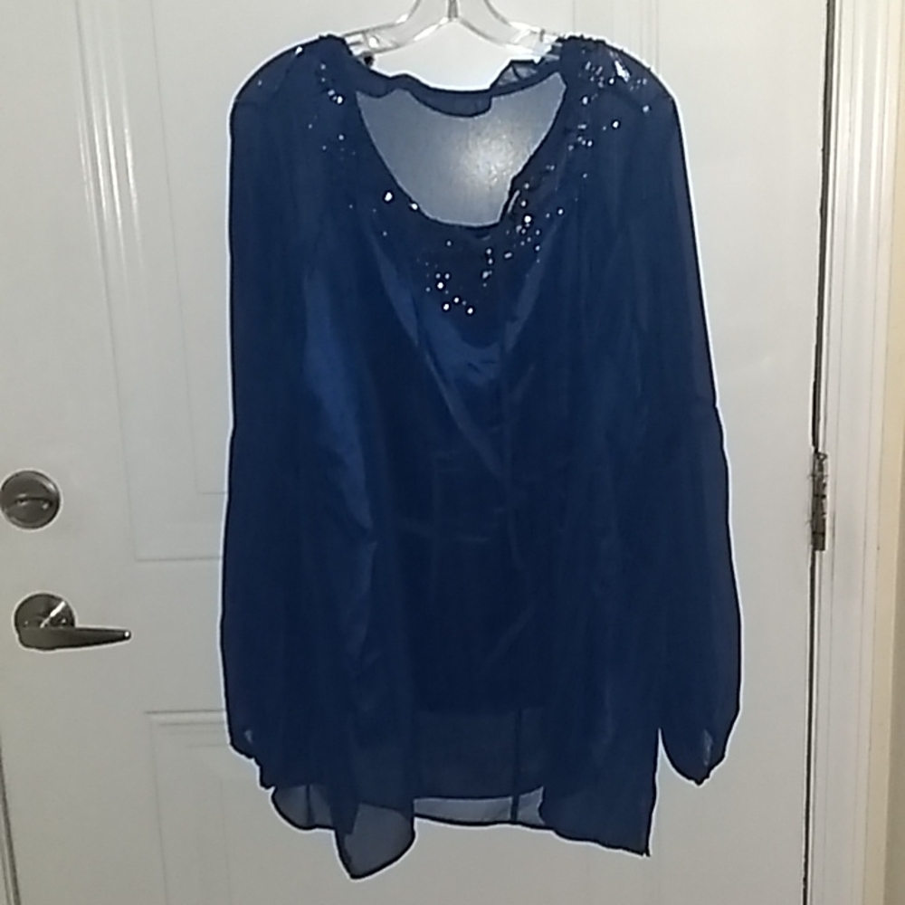 blue sheer tunic+camisole